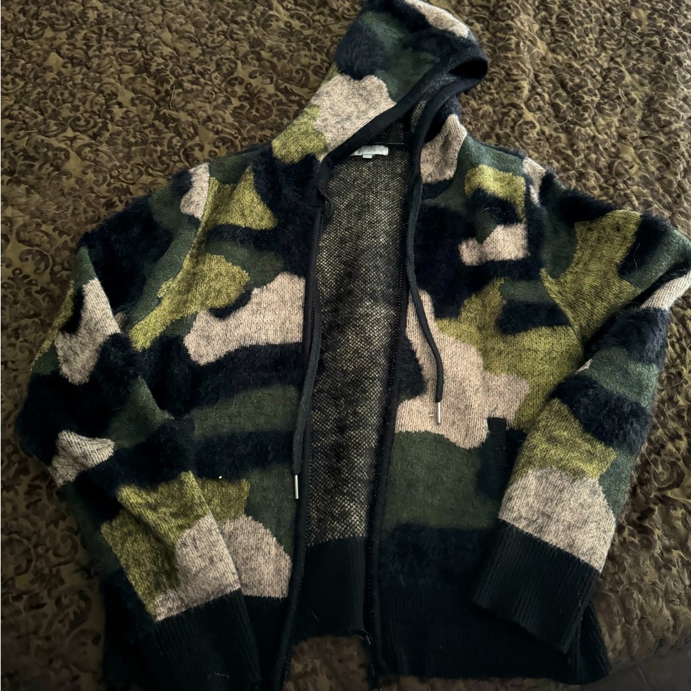 Anatomie Clara Hoodie Jacket Camo Zip Up Luxury Travel Athleisure. Sz S